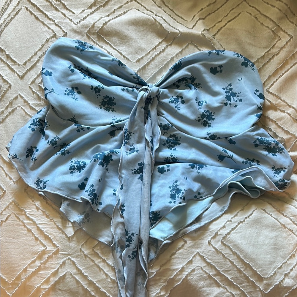 SHEIN Blue Floral Tank Top